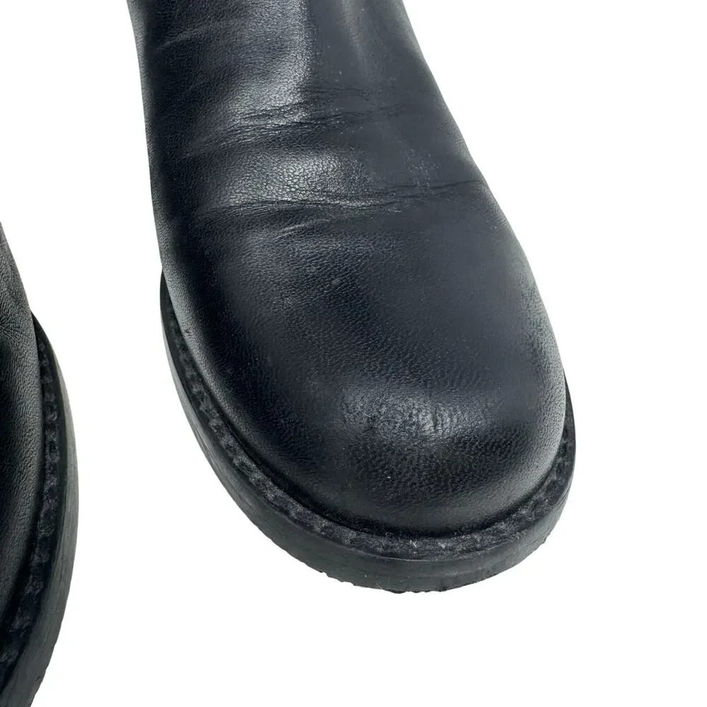 Stuart Weitzman 5050 Over the Knee Black Leather Stretch Boots Size 7